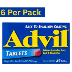 Advil Ibuprofen Tablets 200mg – 24 Count Pack of 6 – Wholesale Pain Relief