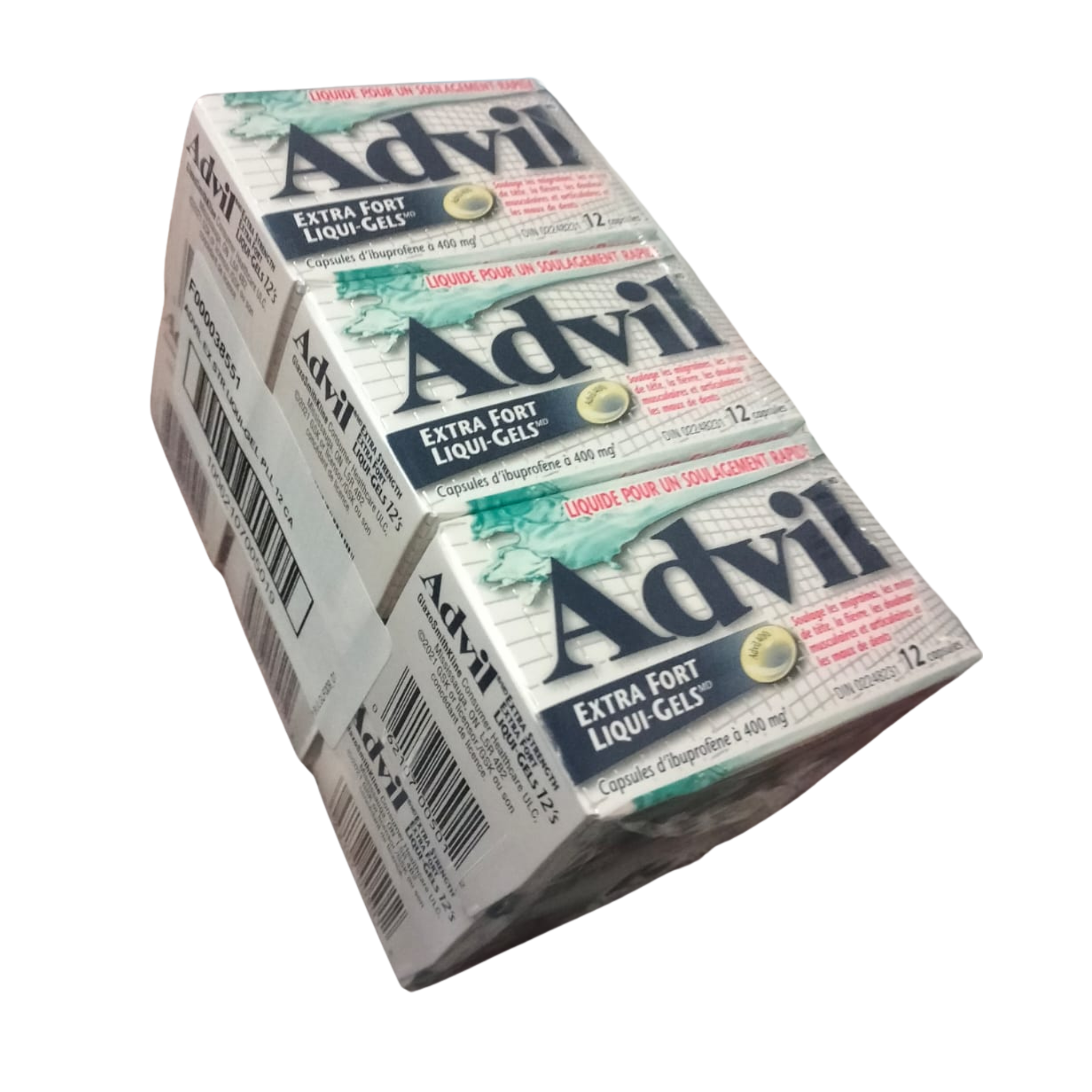 Advil Extra Strength Liqui-Gels Ibuprofen Capsules 400mg – Pack of 6 (12 capsules each) Wholesale Pain Relief