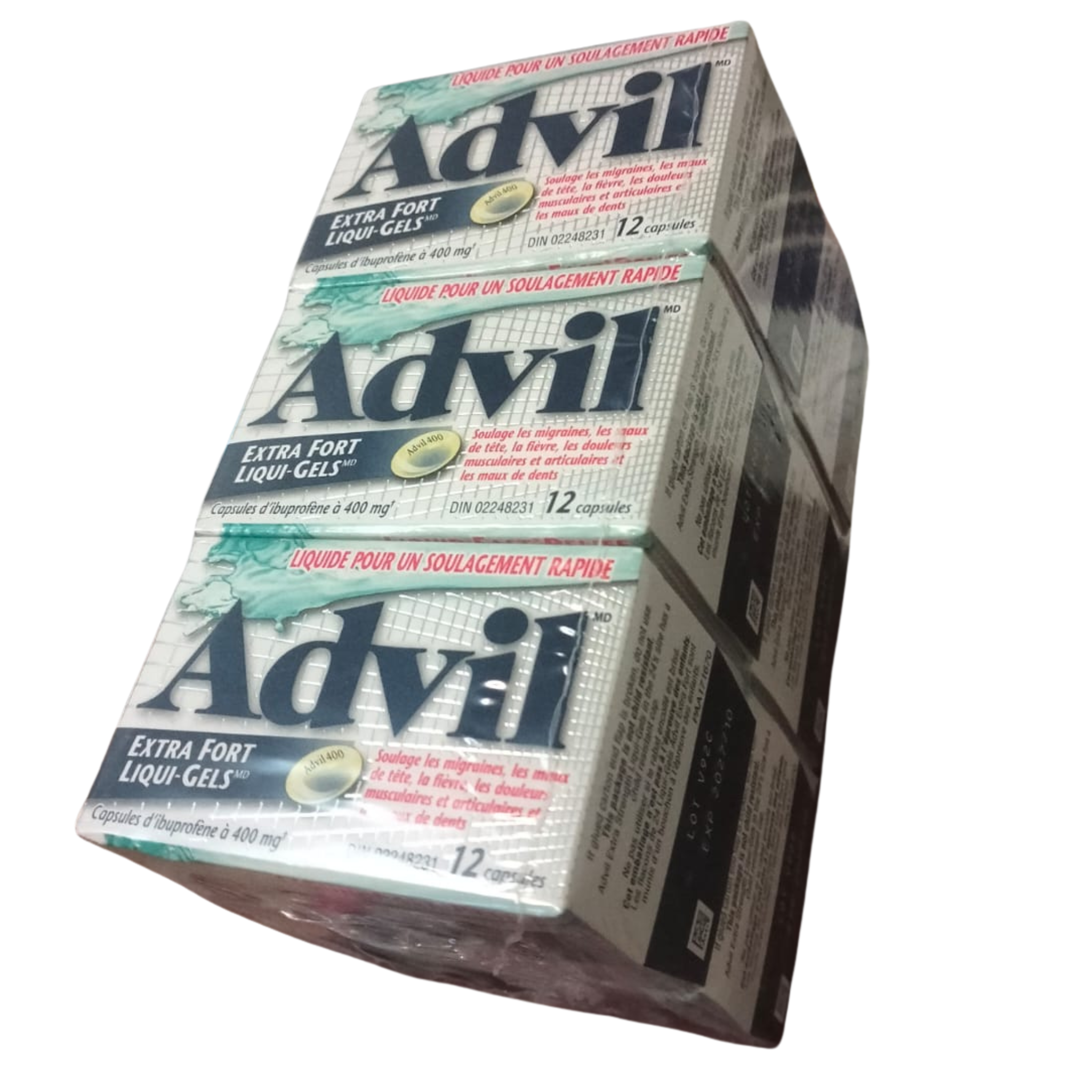 Advil Extra Strength Liqui-Gels Ibuprofen Capsules 400mg – Pack of 6 (12 capsules each) Wholesale Pain Relief