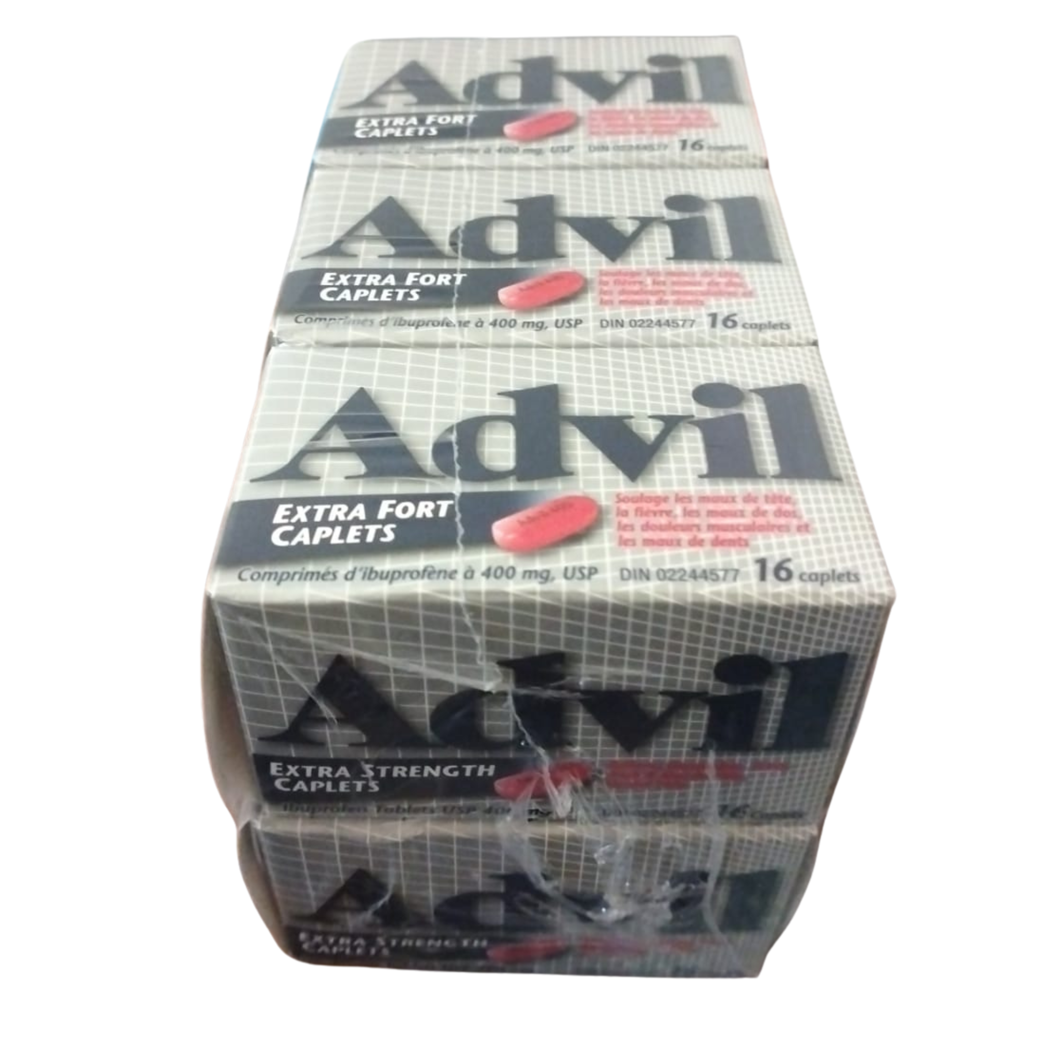 Advil Extra Strength Caplets Ibuprofen Tablets 400mg – 16 Count Pack of 6 – Pain Relief Medicine Wholesale