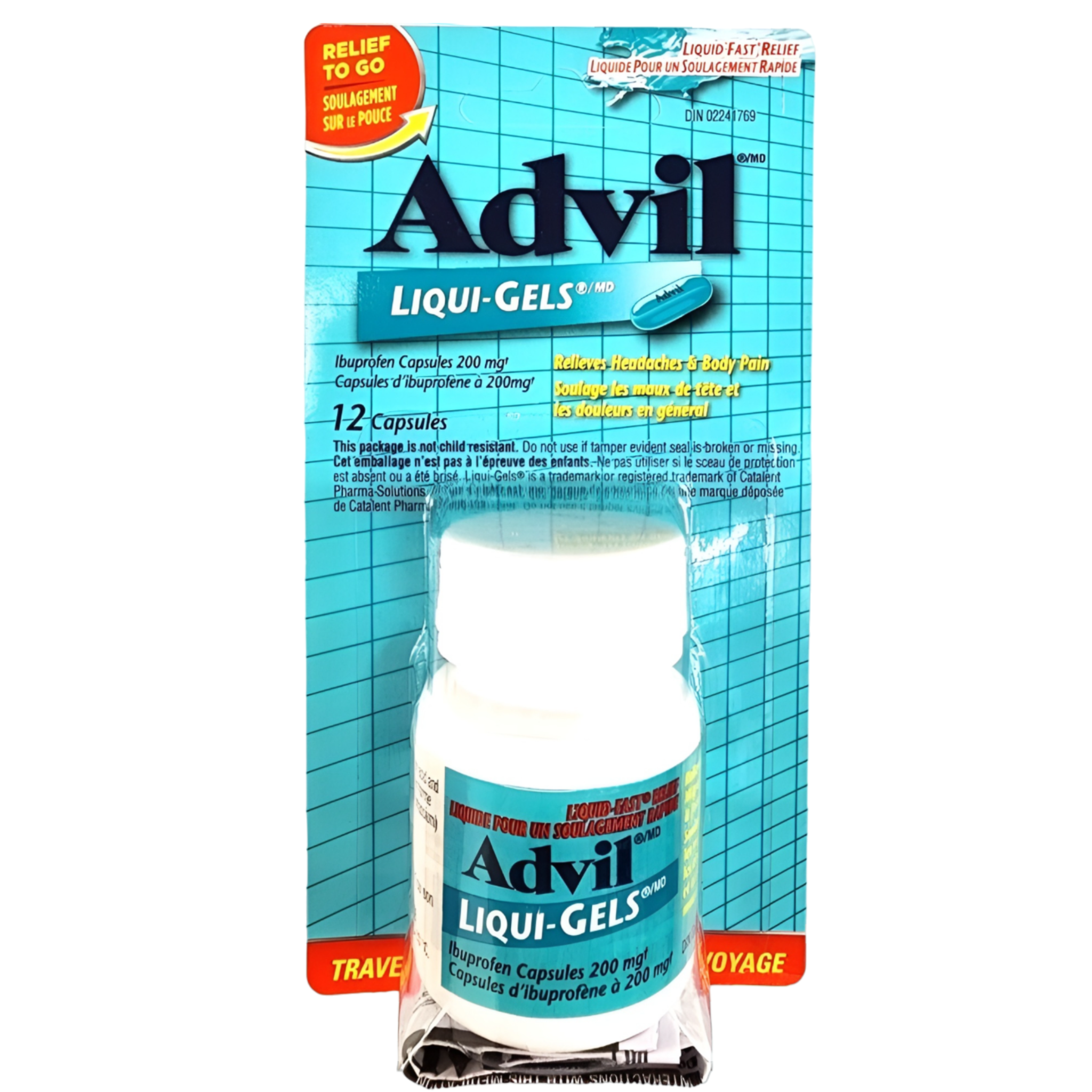 Advil Liqui-Gels 200mg 12 Count pack – Front View