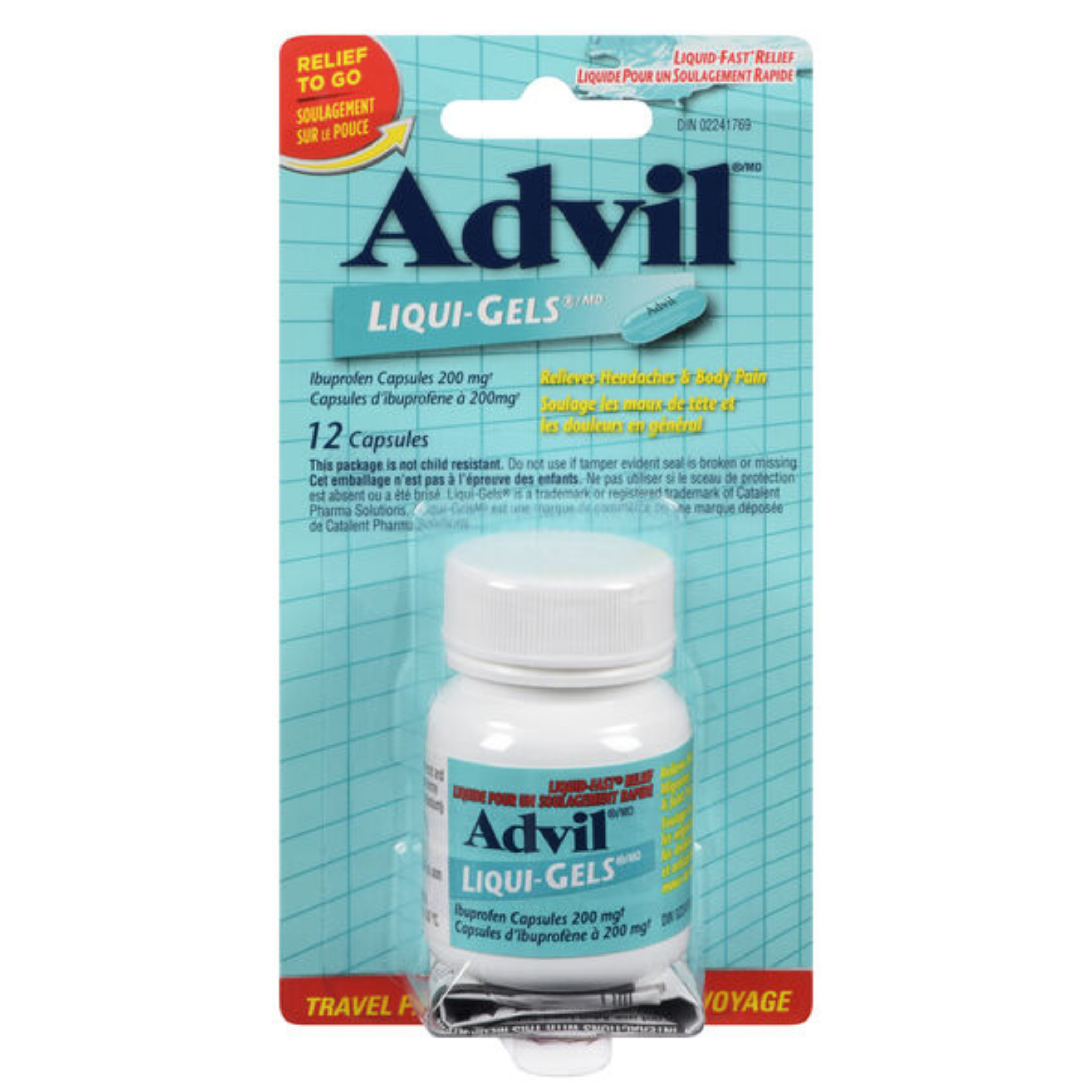 Advil Liqui-Gels 200mg 12 Count pack – Front View