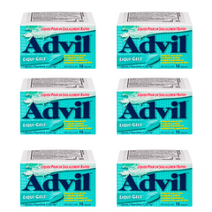Advil Liqui-Gels 200mg Ibuprofen Capsules – Pack of 6 (16 Capsules Each) – Wholesale Pain Relief