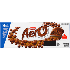 Aero Mega Milk Chocolate 3-Bar Share Pack — Pack of 12 × 63g (3 Bars per pack)