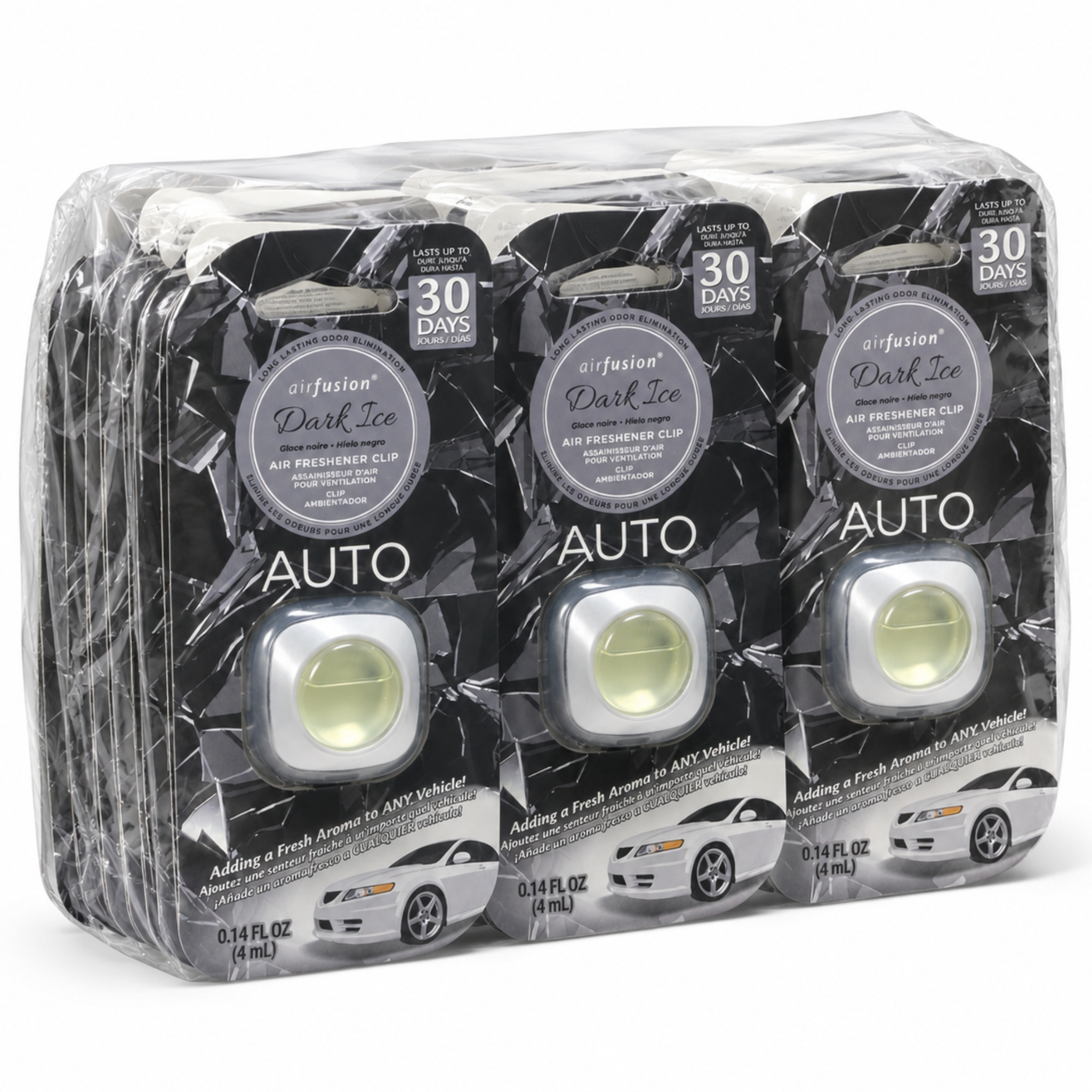 Airfusion Car Vent Clip Air Freshener Dark Ice, 4ml, Pack of 12