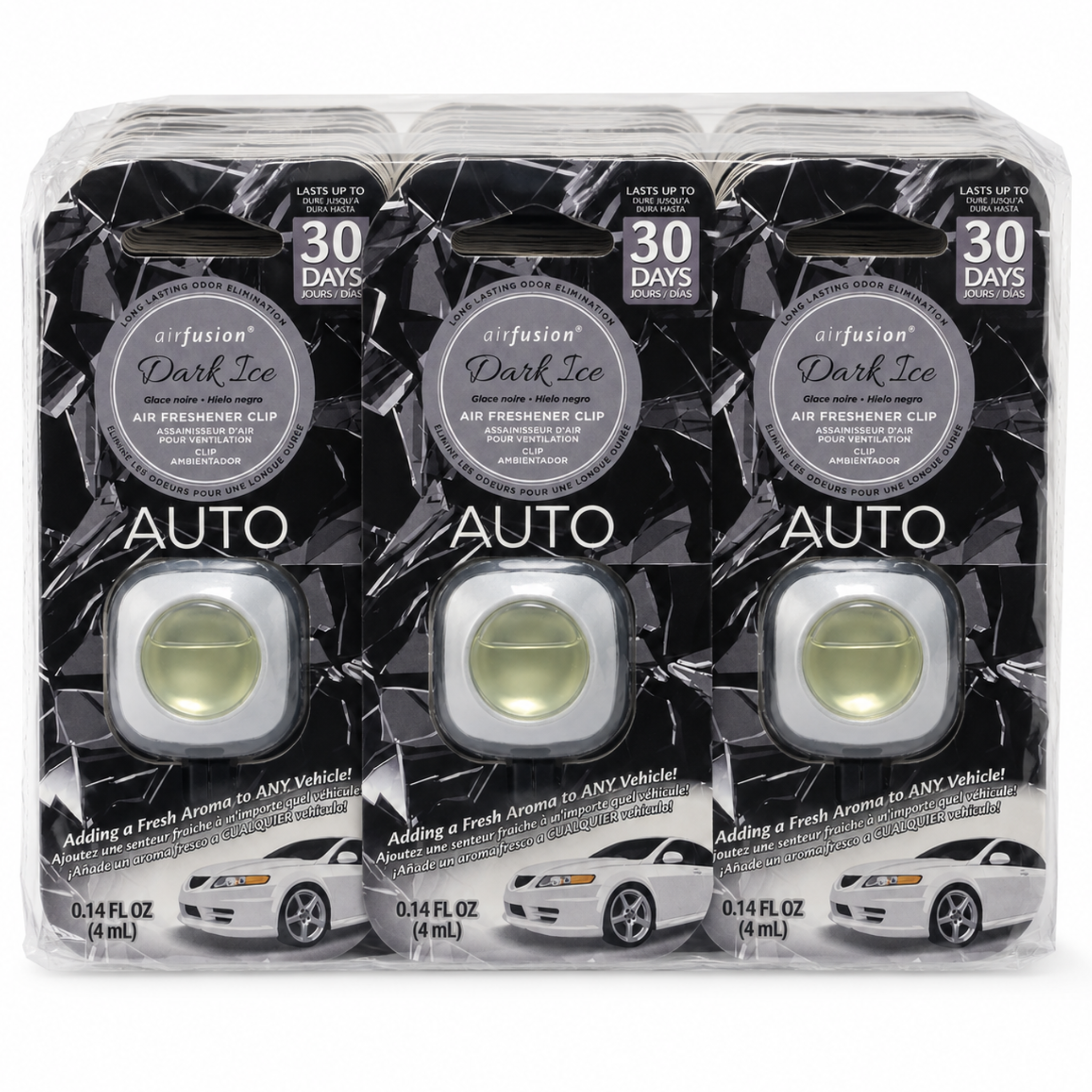 Airfusion Car Vent Clip Air Freshener Dark Ice, 4ml, Pack of 12