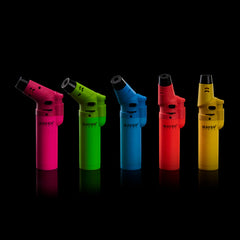 Maven Alpha+ Neon Torch Lighters – 15ct Display – Refillable Jet Flame with Adjustable Rotating Nozzle – Wholesale Neon Butane Torch