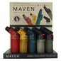 Maven Alpha+ Transparent Torch Lighters – Refillable Jet Flame – 15ct Wholesale Display