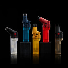 Maven Alpha+ Transparent Torch Lighters – Refillable Jet Flame – 15ct Wholesale Display