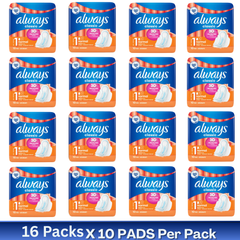 Always Classic 3D Protection Normal Pads with Wings Size 1 – 10 Pads per Pack – Wholesale Case of 16