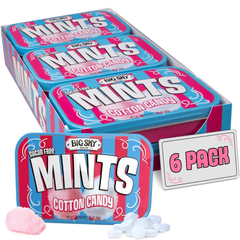 Big Sky Sugar-Free Cotton Candy Mints – 50 g per Tin – Pack of 6 | Kosher, Vegan, Gluten-Free