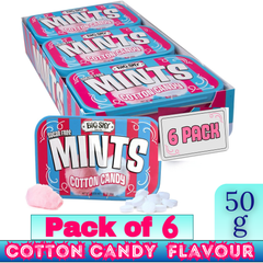 Big Sky Sugar-Free Cotton Candy Mints – 50 g per Tin – Pack of 6 | Kosher, Vegan, Gluten-Free