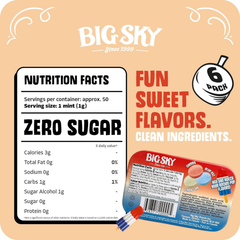 Big Sky Rocket Pop Flavour Sugar-Free Mints – 50 g per Tin – Pack of 6 | Kosher, Vegan, Gluten-Free