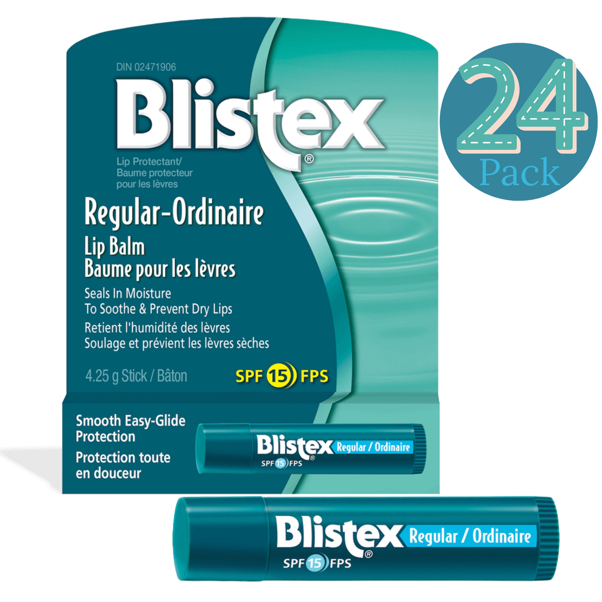 Blistex Regular Lip Balm Stick SPF 15 4.25g – 24-Pack Bulk Box