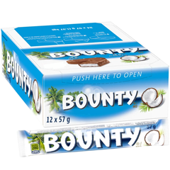 Bounty King Size Coconut Milk Chocolate Bars — Pack of 12 × 57g (2 Bars per pack)