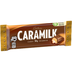 Cadbury Caramilk Single Caramel Milk Chocolate Bar — Pack of 12 × 50g