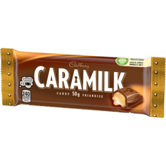 Cadbury Caramilk Single Caramel Milk Chocolate Bar — Pack of 12 × 50g