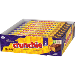 Cadbury Crunchie King Size Honeycomb Milk Chocolate Bars — Pack of 12 × 66g (2 Bars per pack)