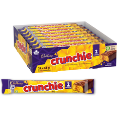 Cadbury Crunchie King Size Honeycomb Milk Chocolate Bars — Pack of 12 × 66g (2 Bars per pack)