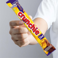 Cadbury Crunchie King Size Honeycomb Milk Chocolate Bars — Pack of 12 × 66g (2 Bars per pack)