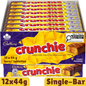 Cadbury Crunchie Single Honeycomb Milk Chocolate Bar — Pack of 12 × 44g