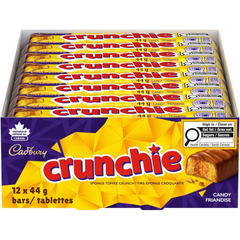 Cadbury Crunchie Single Honeycomb Milk Chocolate Bar — Pack of 12 × 44g