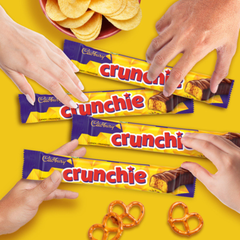 Cadbury Crunchie Single Honeycomb Milk Chocolate Bar — Pack of 12 × 44g