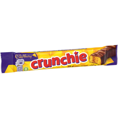 Cadbury Crunchie Single Honeycomb Milk Chocolate Bar — Pack of 12 × 44g