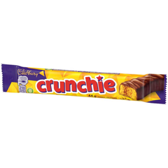 Cadbury Crunchie Single Honeycomb Milk Chocolate Bar — Pack of 12 × 44g