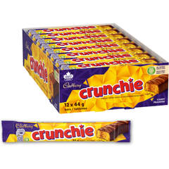 Cadbury Crunchie Single Honeycomb Milk Chocolate Bar — Pack of 12 × 44g