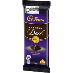 Cadbury Premium Dark Chocolate Bar — Pack of 6 × 90g