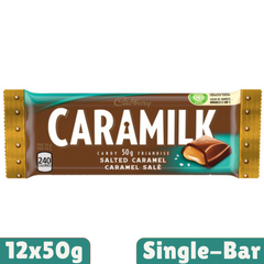 Cadbury Caramilk Salted Caramel Milk Chocolate Bar — Pack of 12 × 50g