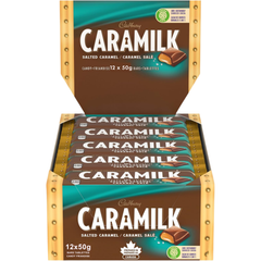 Cadbury Caramilk Salted Caramel Milk Chocolate Bar — Pack of 12 × 50g