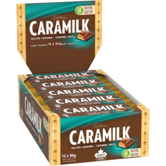 Cadbury Caramilk Salted Caramel Milk Chocolate Bar — Pack of 12 × 50g