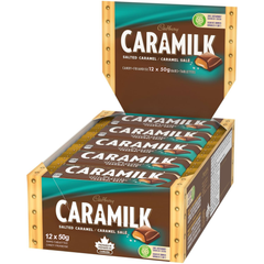 Cadbury Caramilk Salted Caramel Milk Chocolate Bar — Pack of 12 × 50g