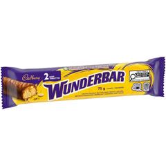 Cadbury Wunderbar Peanut Butter Caramel Milk Chocolate Bars — Pack of 12 × 75g (2 Bars per pack)