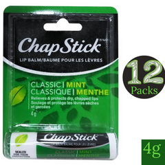 ChapStick Classic Mint Lip Balm 4g Pack of 12 – Wholesale Mint Flavor Skin Protectant