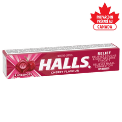 HALLS Cherry Cough Drops Pack of 1 – Mentho-Lyptus Lozenges for Sore Throat Relief