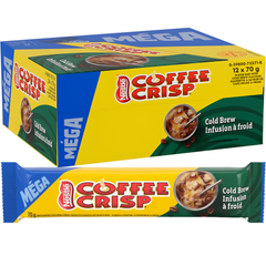 Coffee Crisp Mega Cold Brew Milk Chocolate Wafer Bar — Pack of 12 × 70g