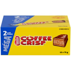 Coffee Crisp King Size Milk Chocolate Wafer Bars — Pack of 12 × 75g (2 Bars per pack)