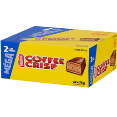 Coffee Crisp King Size Milk Chocolate Wafer Bars — Pack of 12 × 75g (2 Bars per pack)