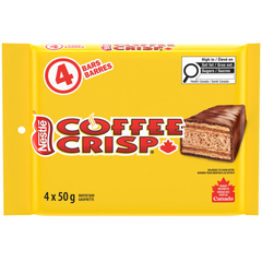 Coffee Crisp Milk Chocolate Wafer Bars — Pack of 6 × 200g Multipacks (4 × 50g Bars per pack)