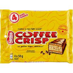 Coffee Crisp Milk Chocolate Wafer Bars — Pack of 6 × 200g Multipacks (4 × 50g Bars per pack)