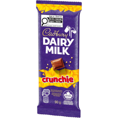 Cadbury Dairy Milk Crunchie Milk Chocolate Bar — Pack of 6 × 90g