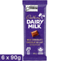 Cadbury Dairy Milk Original Milk Chocolate Bar — Pack of 6 × 90g