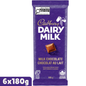 Cadbury Dairy Milk Original Milk Chocolate Bar — Pack of 6 × 180g
