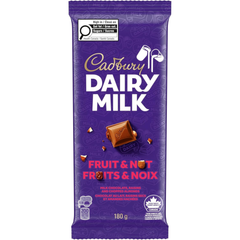Cadbury Dairy Milk Fruit & Nut Milk Chocolate Bar — Pack of 6 × 180g