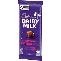 Cadbury Dairy Milk Fruit & Nut Milk Chocolate Bar — Pack of 6 × 180g