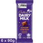 Cadbury Dairy Milk Almond Milk Chocolate Bar — Pack of 6 × 90g