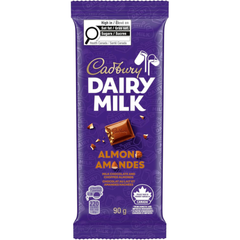 Cadbury Dairy Milk Almond Milk Chocolate Bar — Pack of 6 × 90g